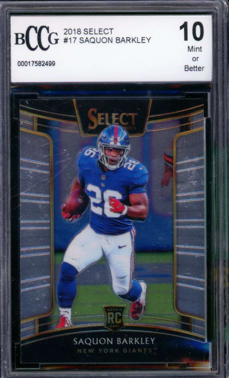 2018 Select #17 Saquon Barkley Rookie Card BGS BCCG 10 Mint+ Image 1