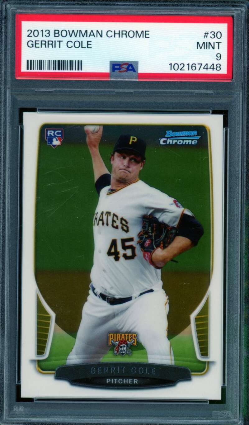 Gerrit Cole Rookie Card 2013 Bowman Chrome #30 PSA 9 Image 1