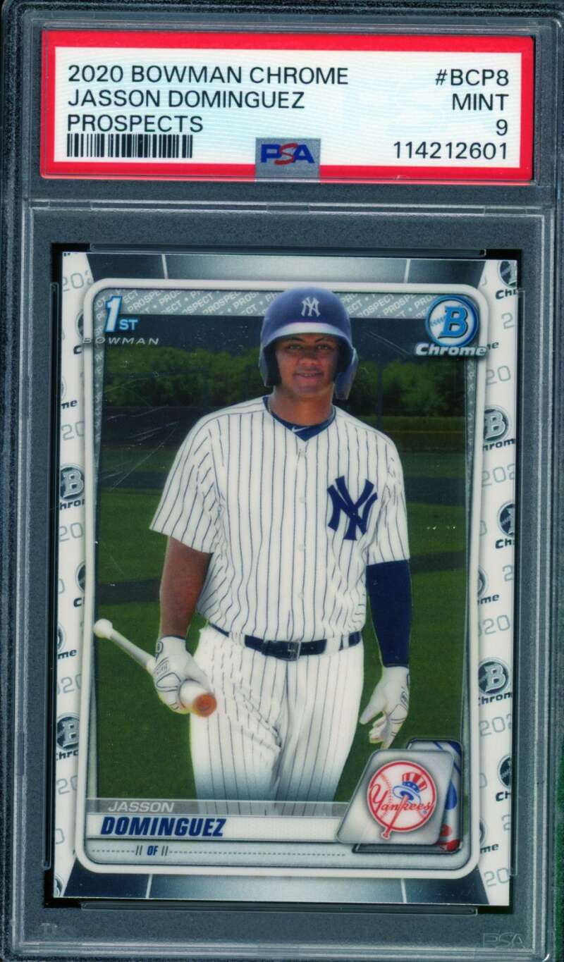 Jasson Dominguez Rookie Card 2020 Bowman Chrome Prospects #BCP8 PSA 9 Image 1