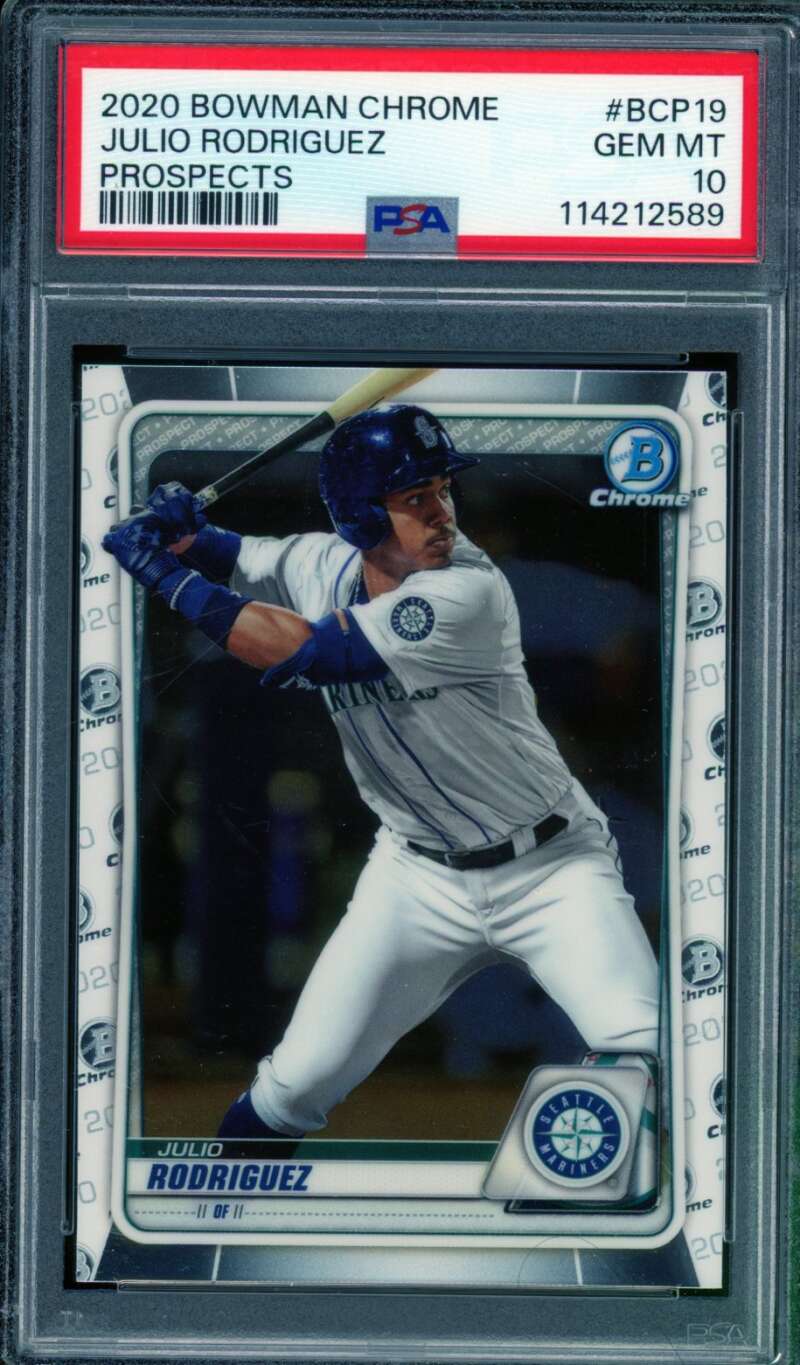 Julio Rodriguez Rookie Card 2020 Bowman Chrome Prospects #BCP19 PSA 10 Image 1