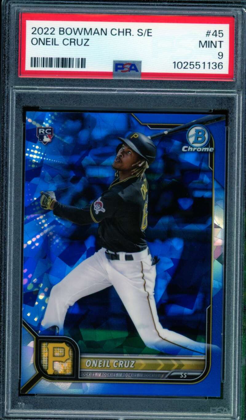 Oneil Cruz Rookie Card 2022 Bowman Chrome S/E #45 PSA 9 Image 1