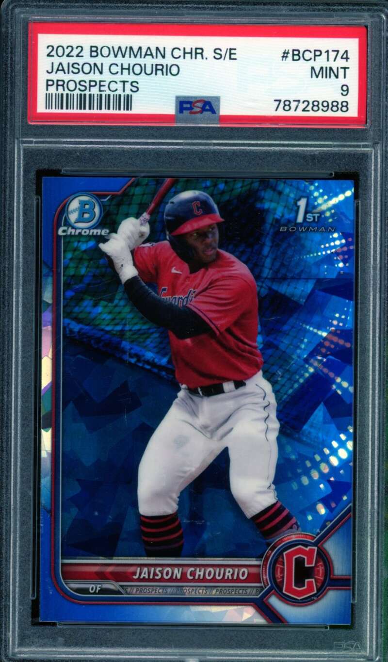 Jaison Chourio Rookie Card 2022 Bowman Chrome Prospects #Bcp174 PSA 9 Image 1