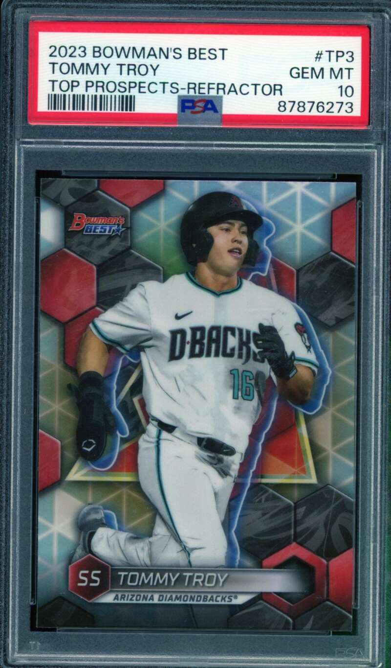 Tommy Troy Card 2023 Bowman's Best Top Prospects Refractor #TP-3 PSA 10 Image 1