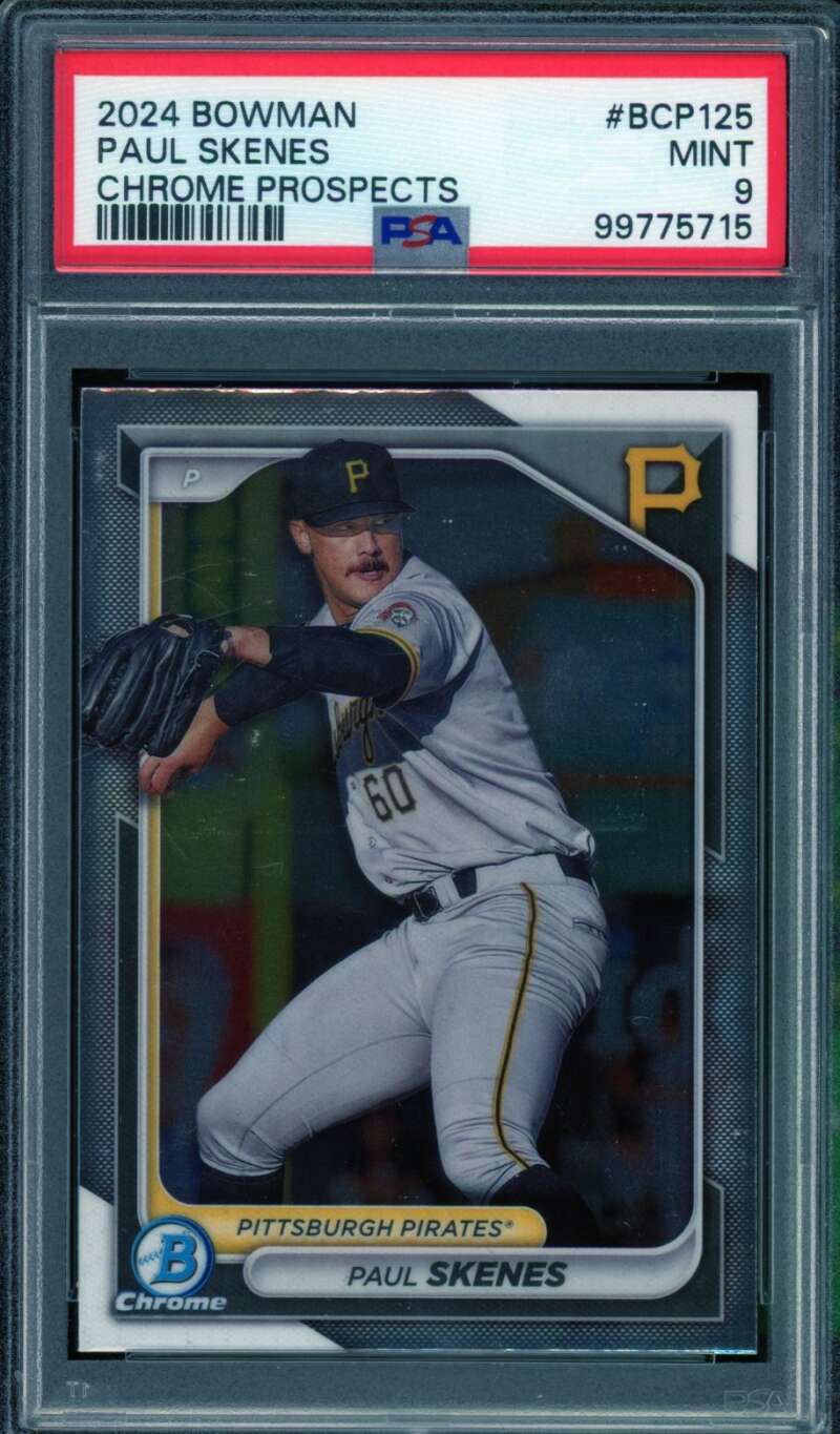 Paul Skenes Rookie Card 2024 Bowman Chrome Prospects #BCP125 PSA 9 Image 1