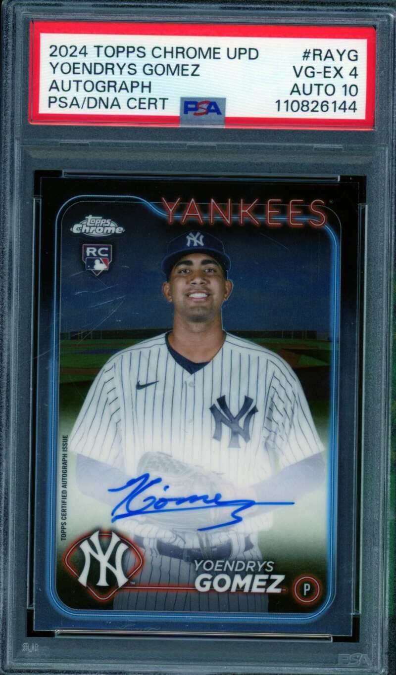 Yoendrys Gomez Card 2024 Topps Chrome Update Autograph #Rayg PSA 4 Image 1