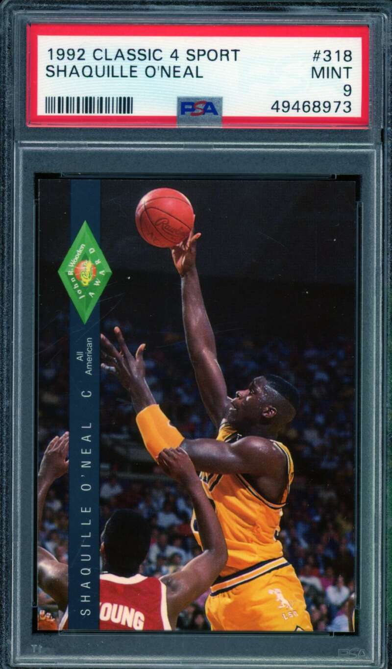 Shaquille O'Neal Rookie Card 1992 Classic Sport #318 PSA 9 Image 1
