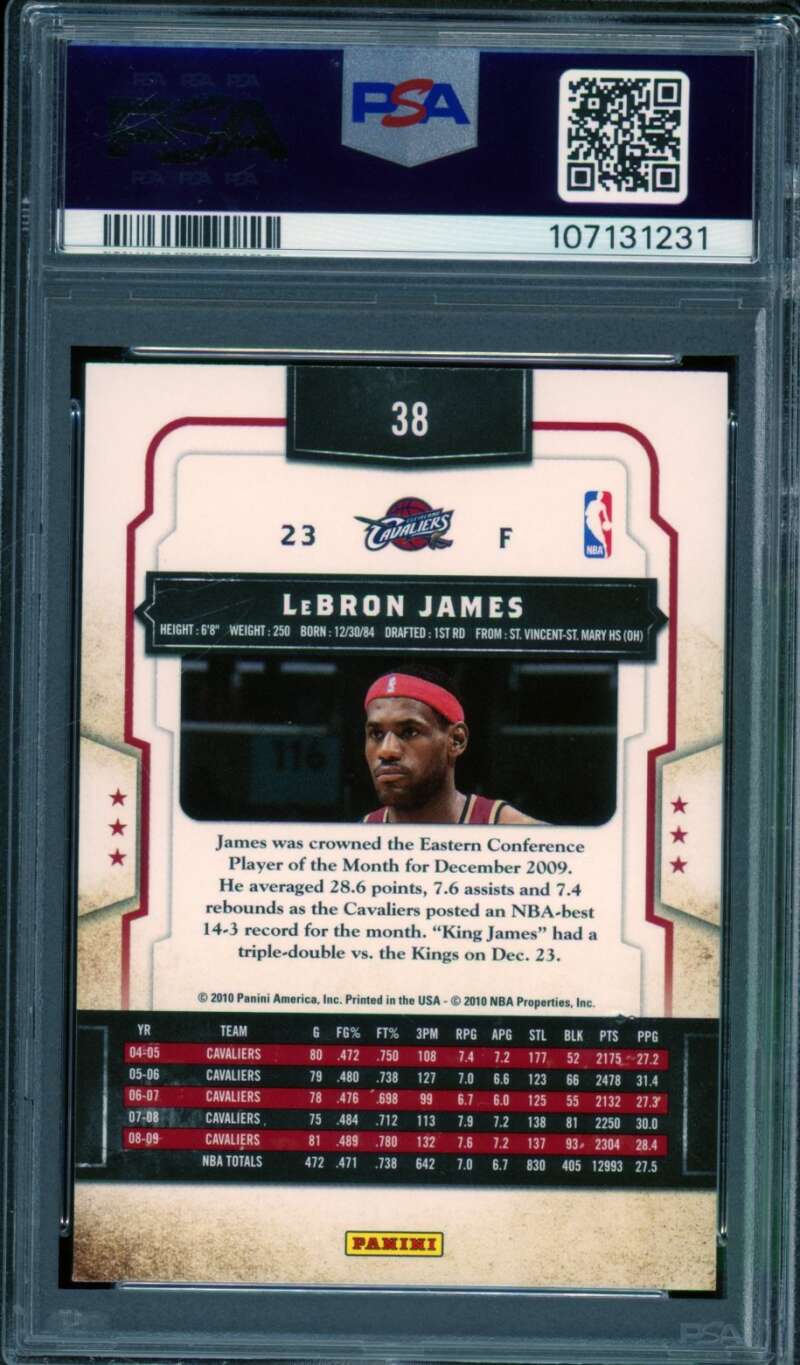 LeBron James Card 2009-10 Panini Classics #38 PSA 9 Image 2