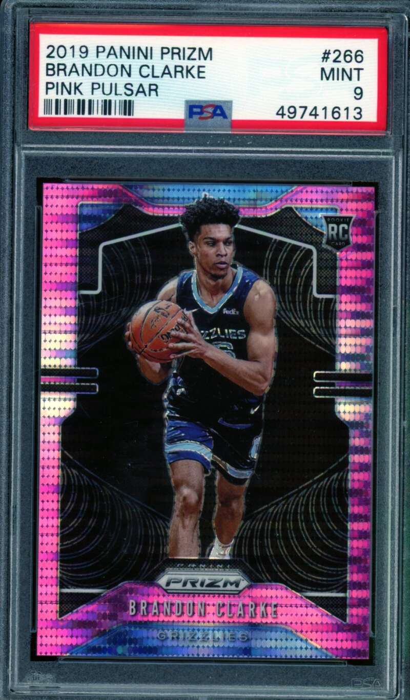 Brandon Clarke Rookie Card 2019-20 Panini Prizm Pink Pulsar (33/42) #266 PSA 9 Image 1