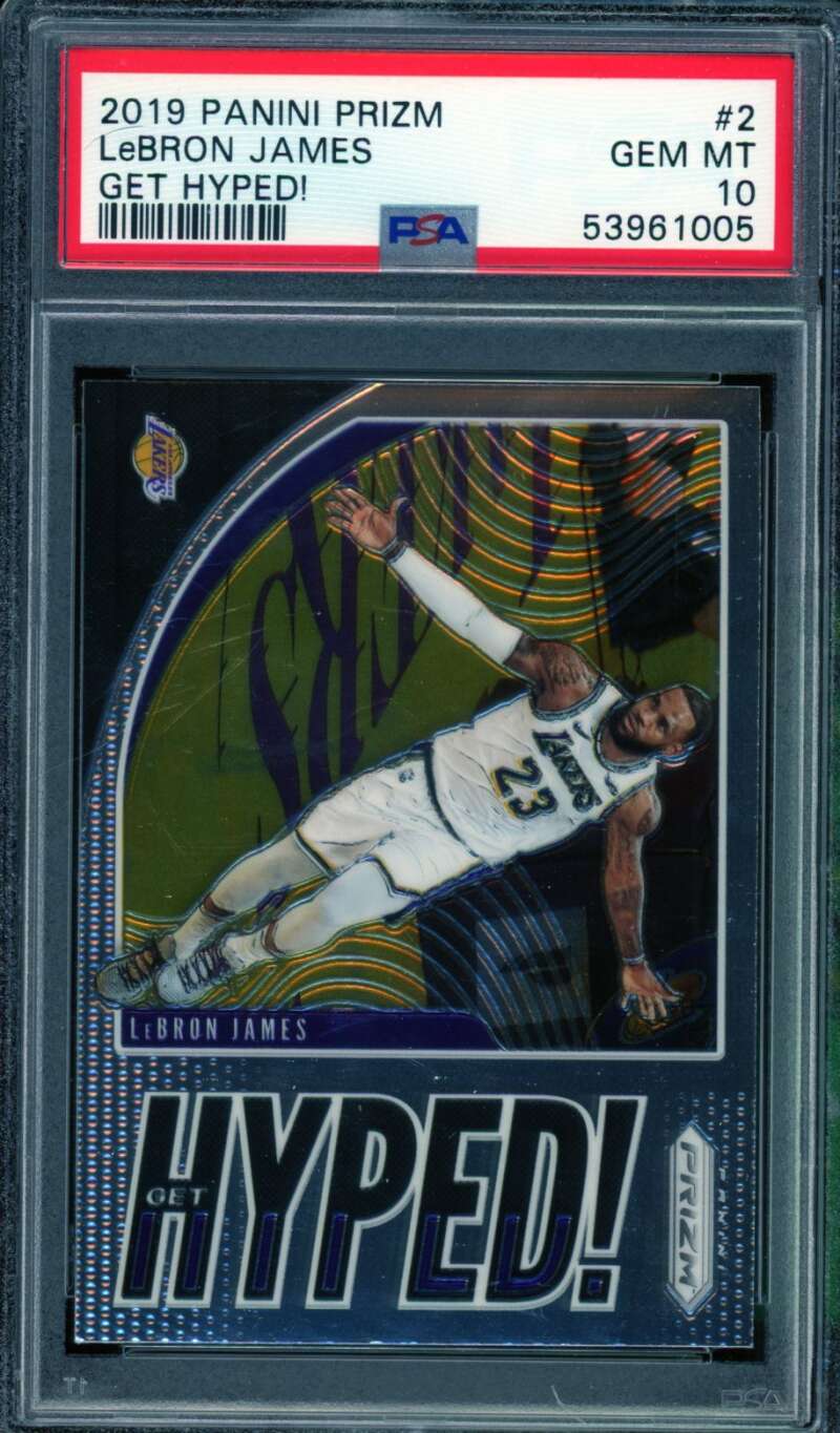 LeBron James Card 2019-20 Panini Prizm Get Hyped! #2 PSA 10 Image 1