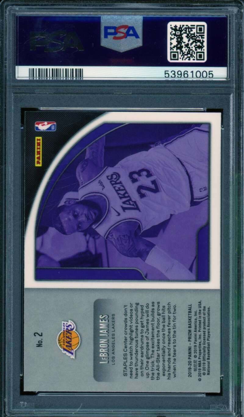LeBron James Card 2019-20 Panini Prizm Get Hyped! #2 PSA 10 Image 2