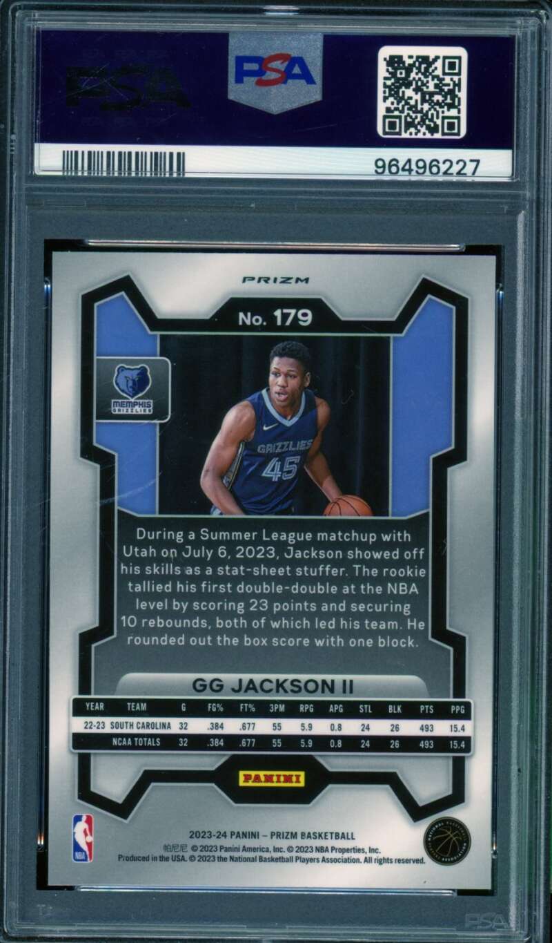 G.G. Jackson II Rookie Card 2023-24 Prizm Pink Ice #179 PSA 9 Image 2