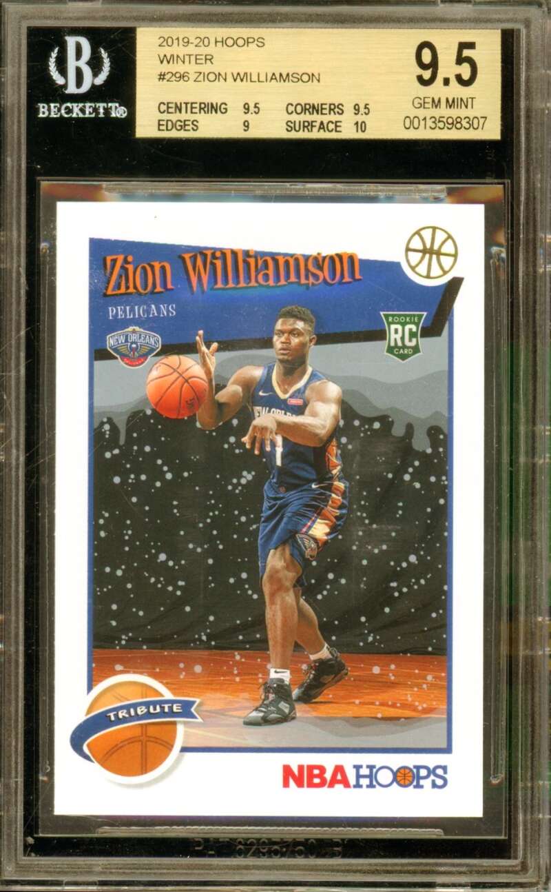 Zion Williamson Rookie Card 2019-20 Hoops Winter #296 BGS 9.5 Image 1