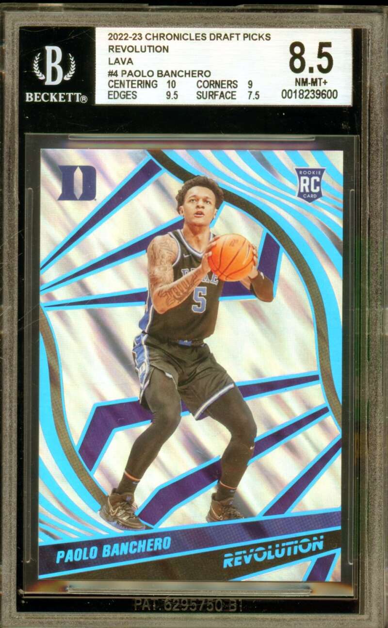 Paolo Banchero Rookie Card 2022-23 Chronicles Revolution Lava (8/10) #4 BGS 8.5 Image 1