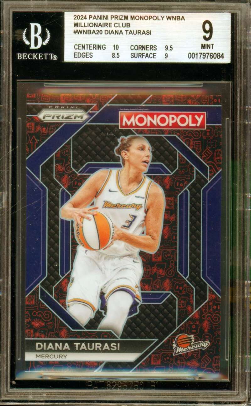 Diana Taurasi Card 2024 Panini Prizm Monopoly Millionaire Club #Wnba20 BGS 9 Image 1