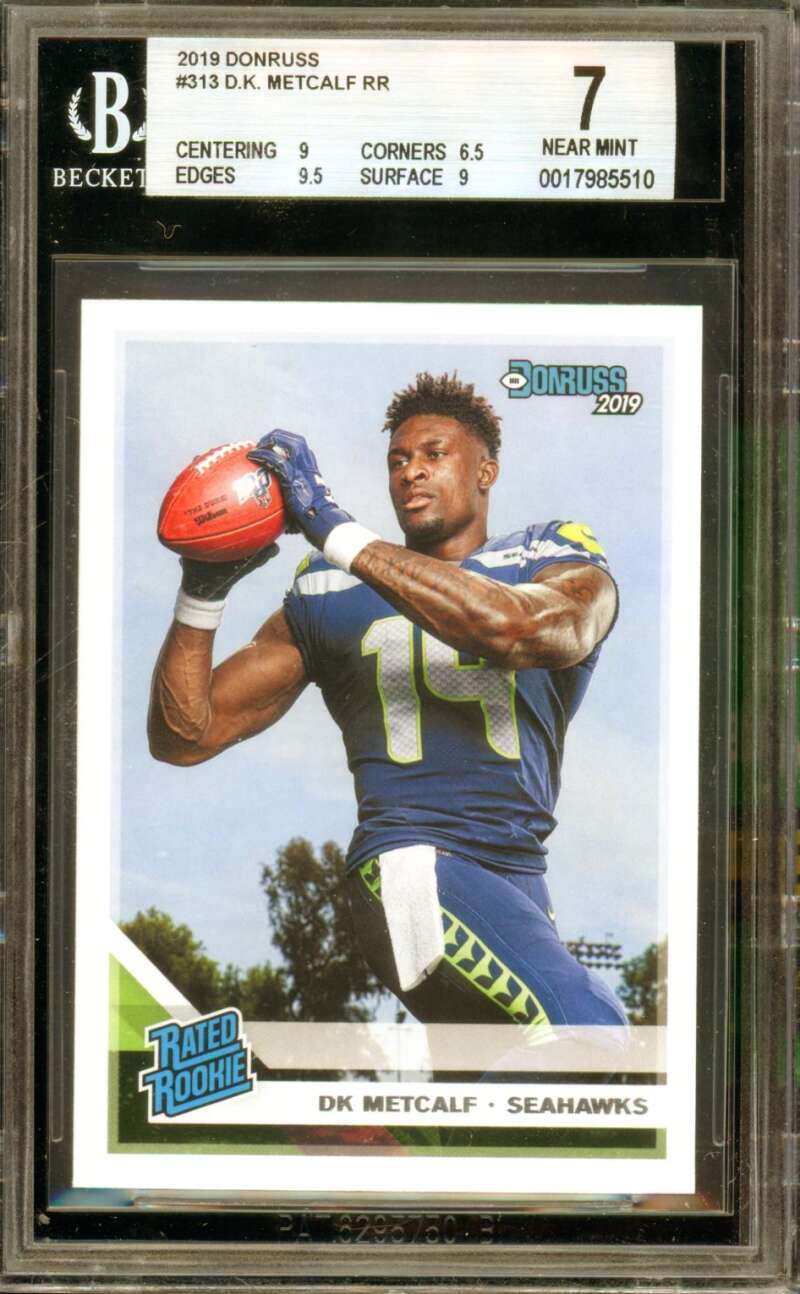 DK Metcalf Rookie Card 2019 Donruss #313 BGS 7 Image 1