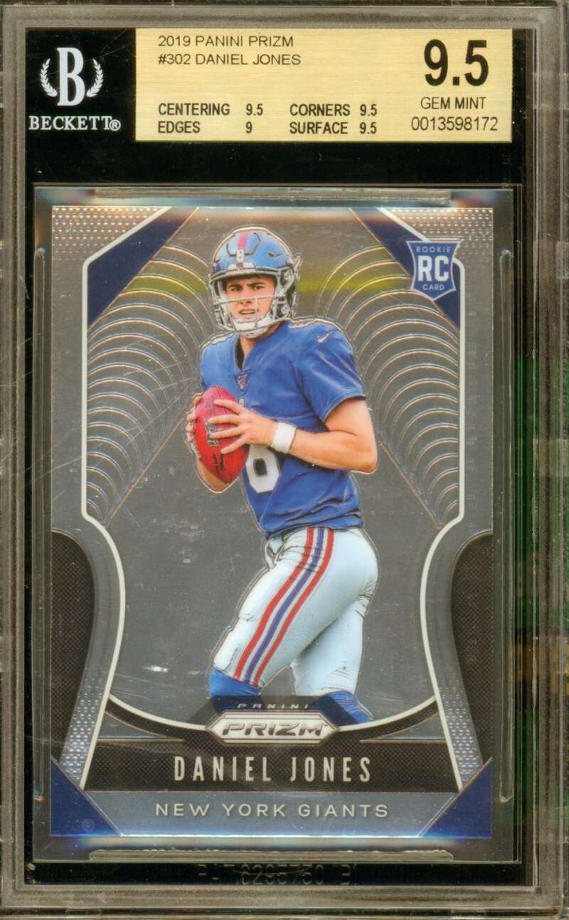Daniel Jones Rookie Card 2019 Panini Prizm #302 BGS 9.5 Image 1