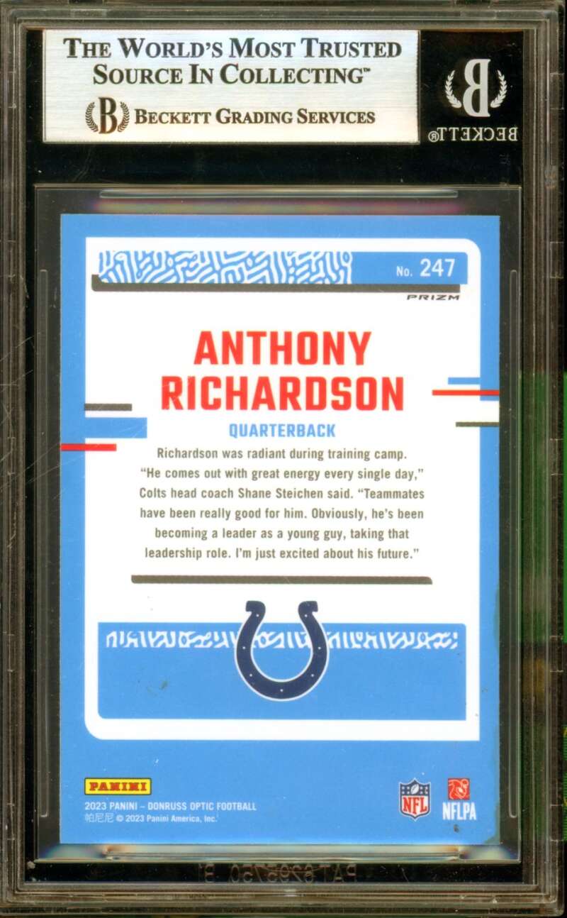 Anthony Richardson Rookie Card 2023 Donruss Optic Shock #247 BGS 4.5 Image 2