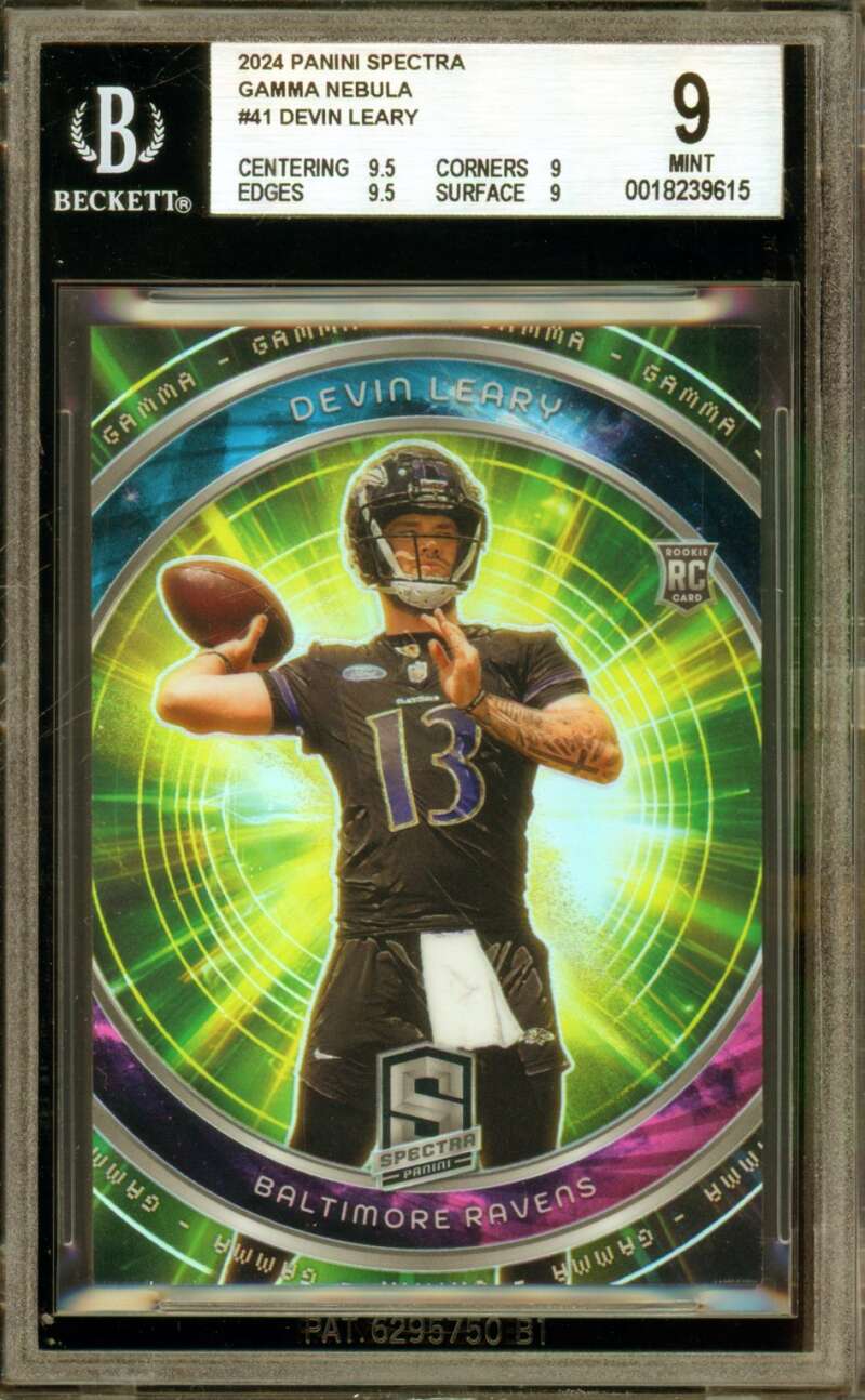 Devin Leary Rookie Card 2024 Panini Spectra Gamma Nebula (2/2) #41 BGS 9 Image 1