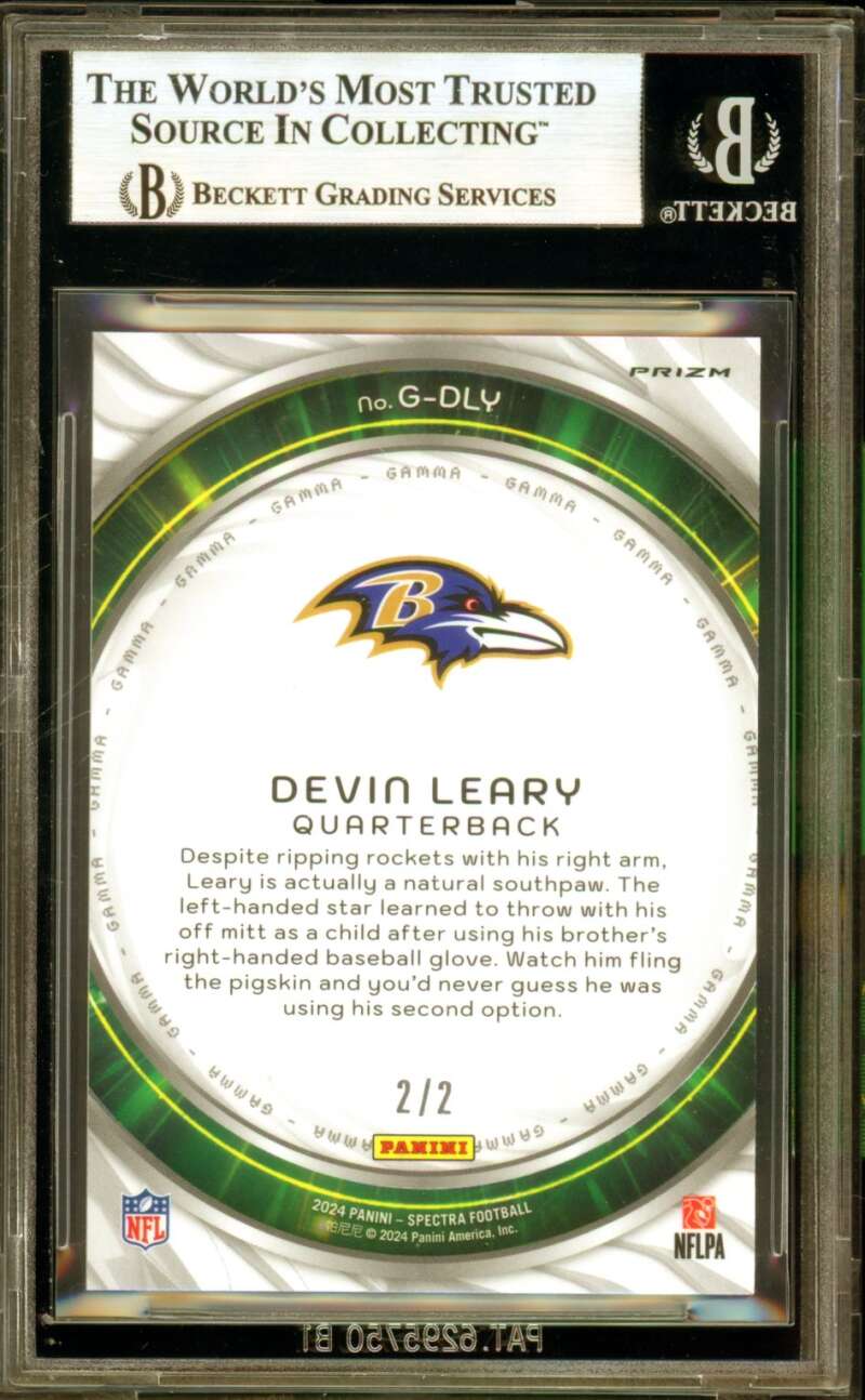 Devin Leary Rookie Card 2024 Panini Spectra Gamma Nebula (2/2) #41 BGS 9 Image 2