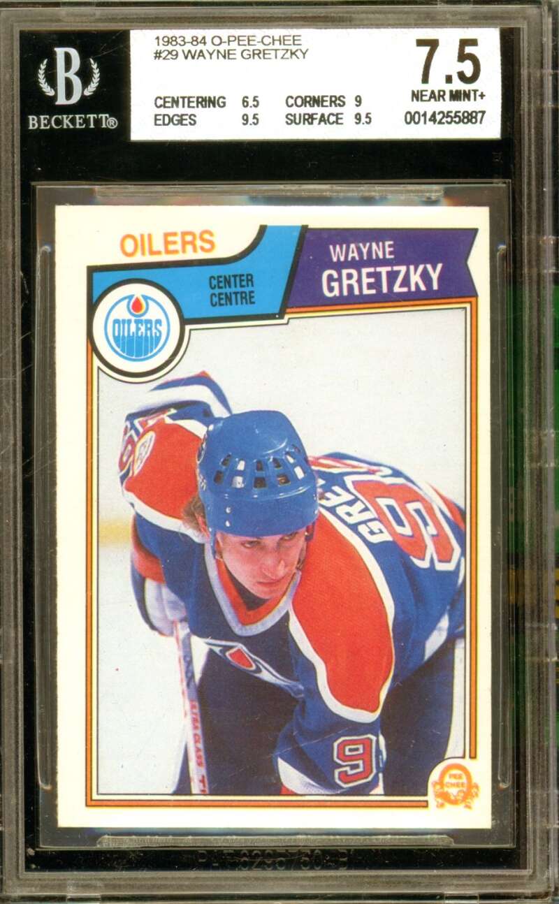 Wayne Gretzky Card 1983-84 O-Pee-Chee #29 BGS 7.5 Image 1
