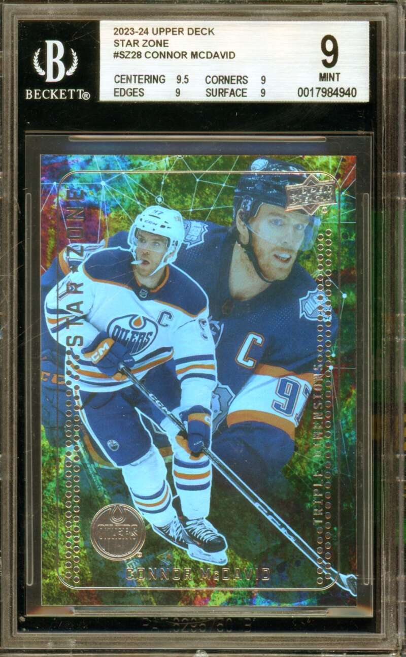 Connor McDavid 2023-24 Upper Deck Star Zone (pop 1) #SZ28 BGS 9 Image 1