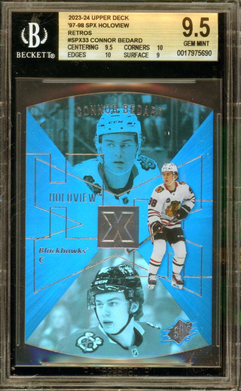 Connor Bedard Rookie 2023-24 Upper Deck Spx 97-98 SPX Holoview Retro #33 BGS 9.5 Image 1