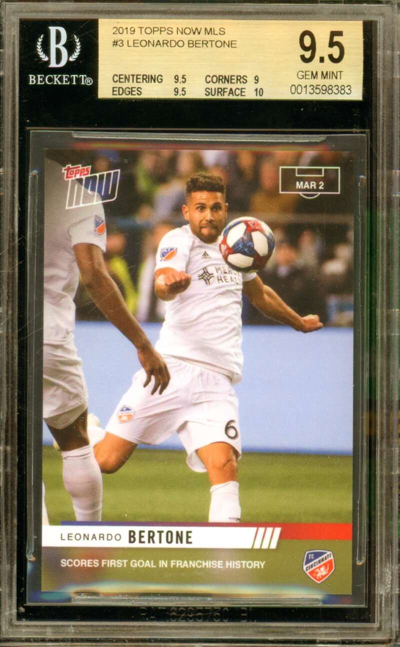 Leonardo Bertone Card 2019 Topps Now MLS (pop 1) #3 BGS 9.5 Image 1