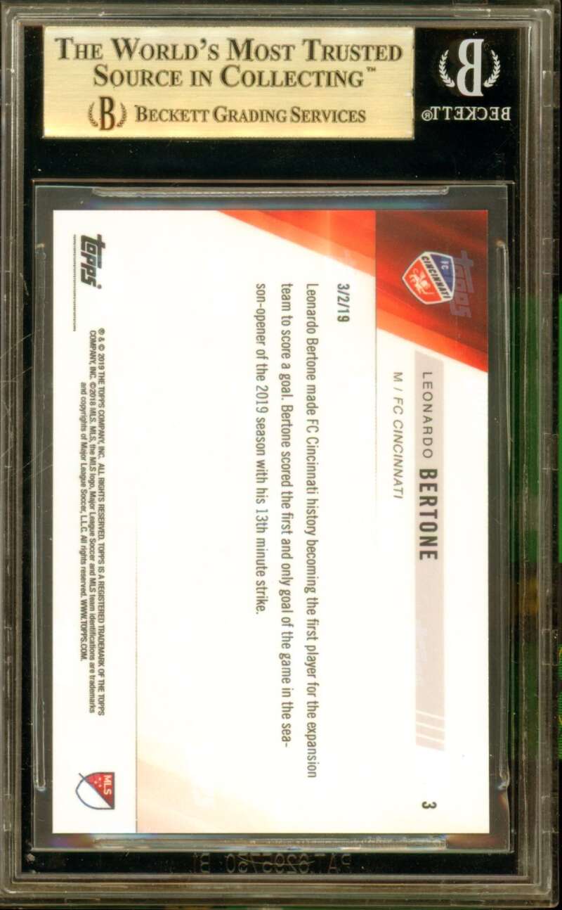 Leonardo Bertone Card 2019 Topps Now MLS (pop 1) #3 BGS 9.5 Image 2