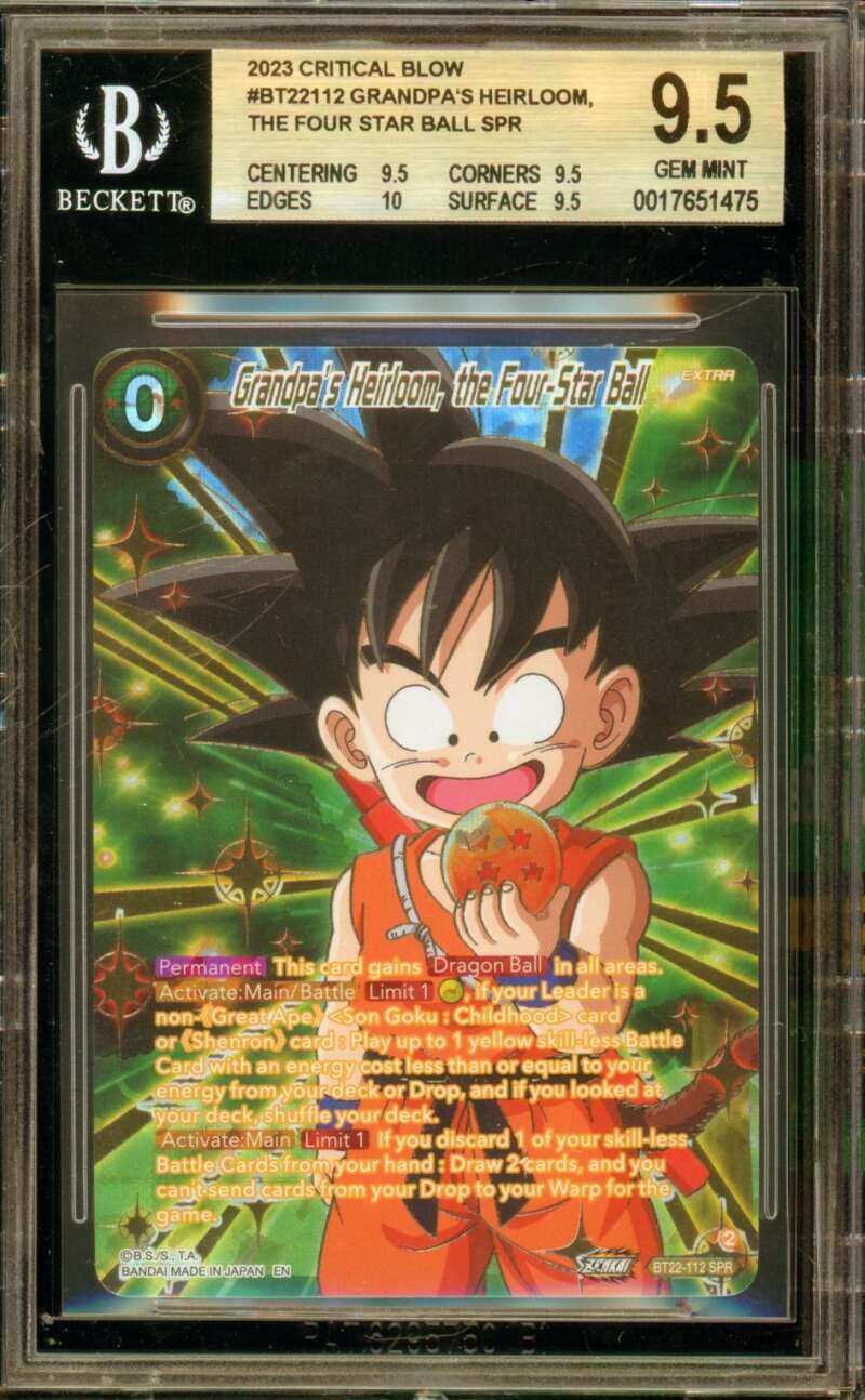 Grandpa's Heirloom Card 2023 Critical Blow #Bt22112 BGS 9.5 Image 1