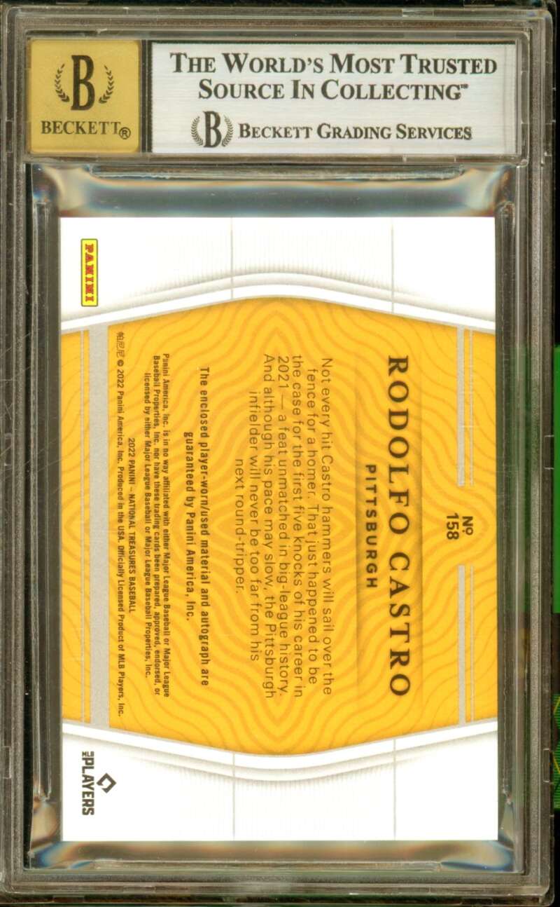Rodolfo Castro Rookie 2022 National Treasures Gold (25/49) (pop 1) #158 BGS 8.5 Image 2