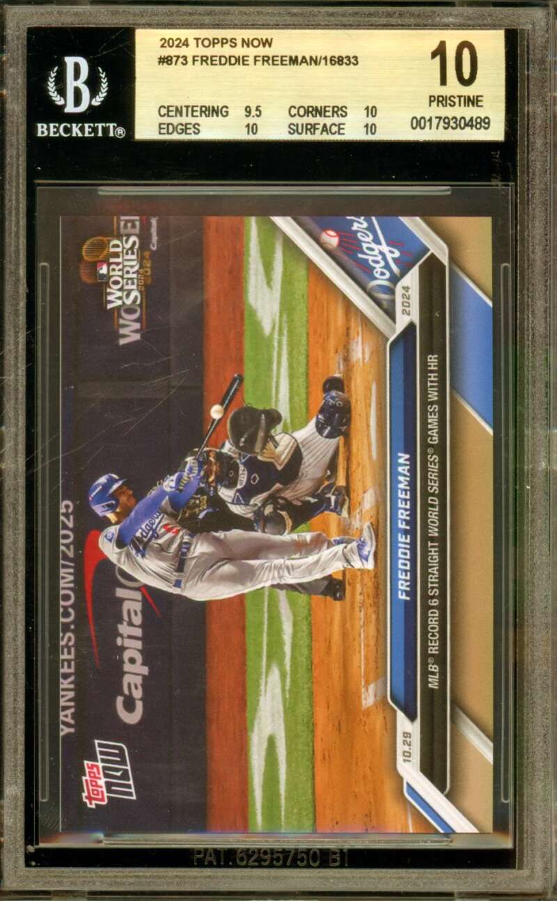 Freddie Freeman Card 2024 Topps Now #873 (PRISTINE) BGS 10 Image 1