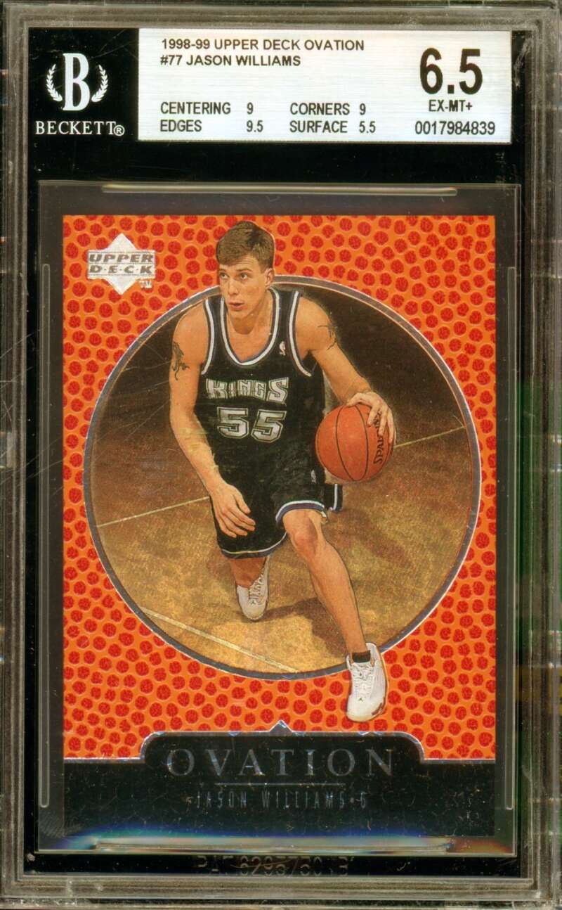 Jason Williams Rookie Card 1998-99 Upper Deck Ovation B #77 BGS 6.5 Image 1