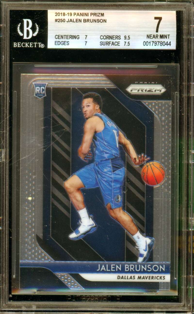Jalen Brunson Rookie Card 2018-19 Panini Prizm #250 BGS 7 Image 1