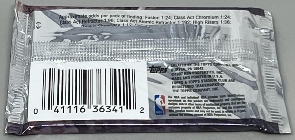 1996-97 Topps Stadium Club Series 2 Basketball Hobby Pack  Kobe Bryant RC Yr! Image 3