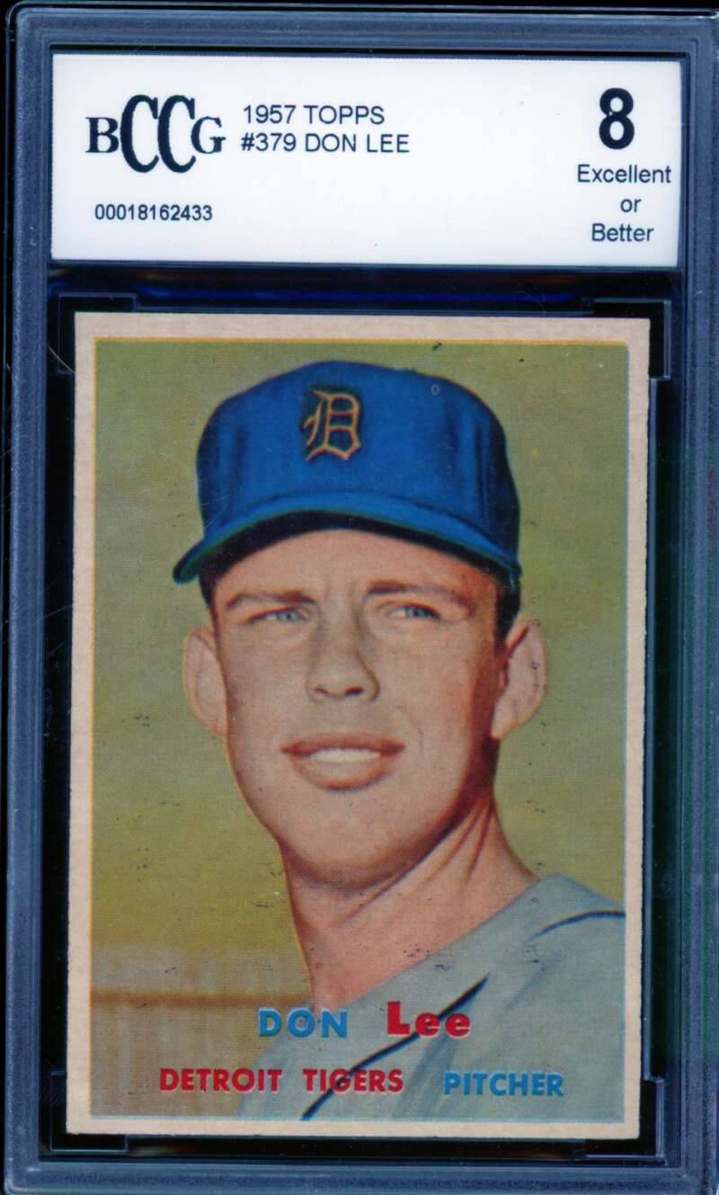 Don Lee Card 1957 Topps #379 BGS BCCG 8 Image 1