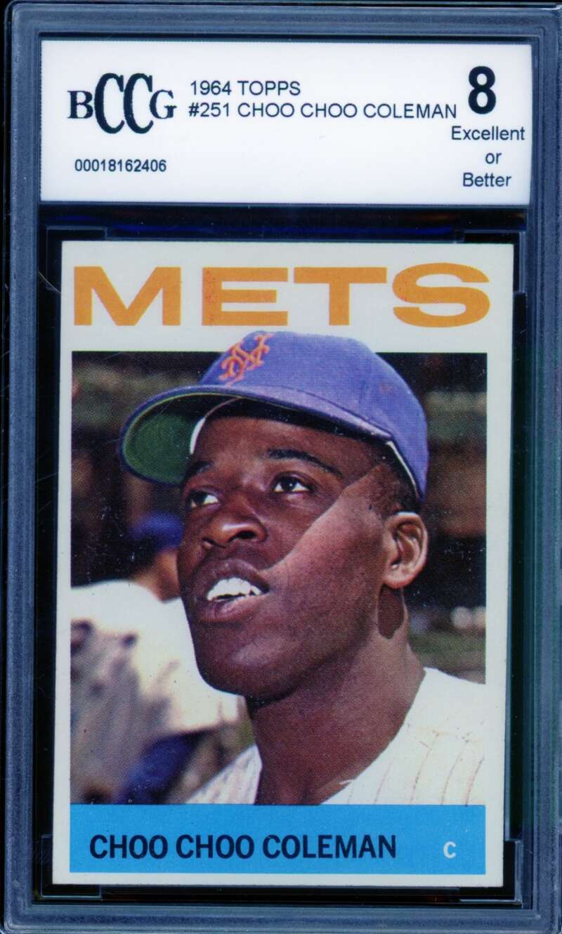 Choo Choo Coleman Card 1964 Topps #251 BGS BCCG 8 Image 1