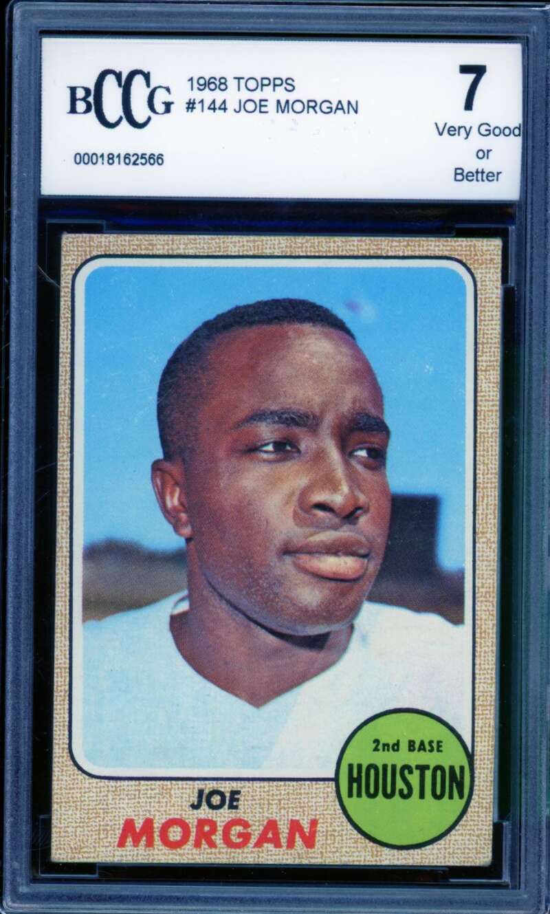 Joe Morgan Card 1968 Topps #144 BGS BCCG 7 Image 1
