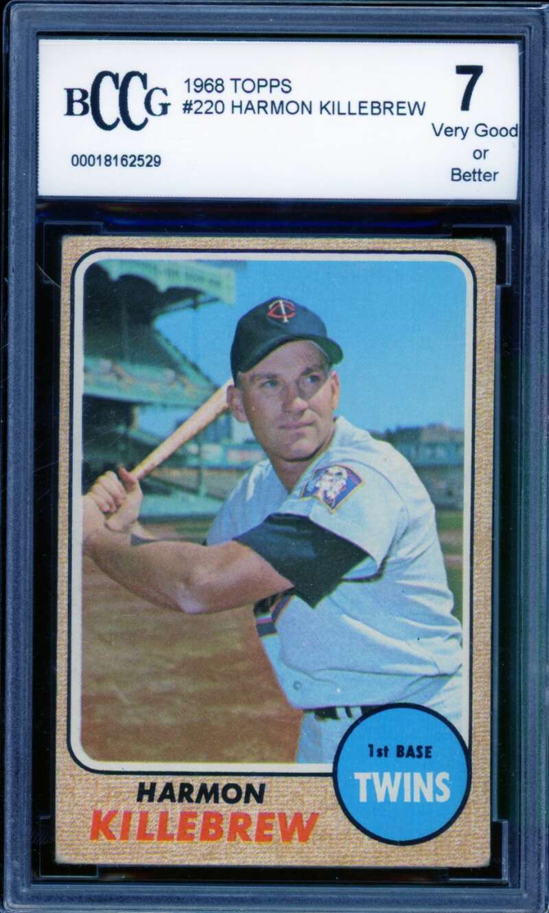Harmon Killebrew Card 1968 Topps #220 BGS BCCG 7 Image 1