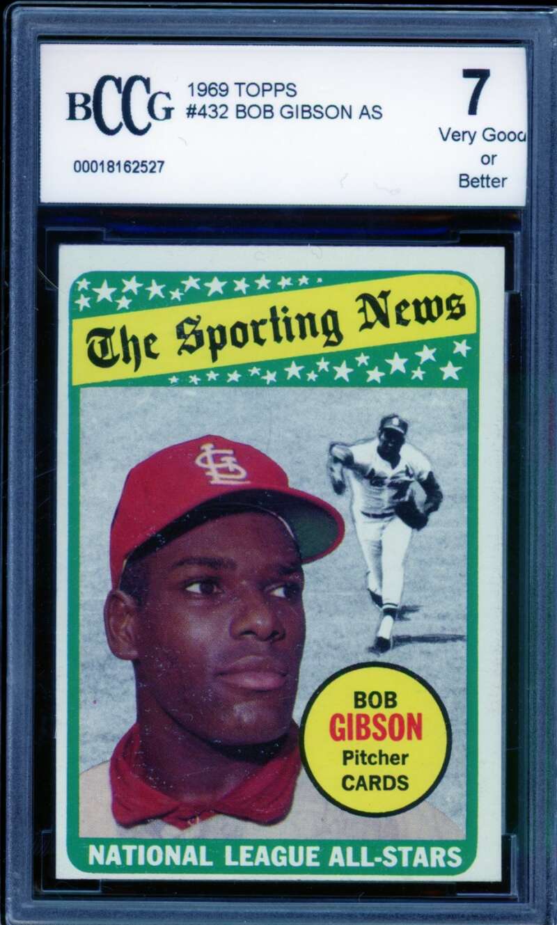 Bob Gibson AS Card 1969 Topps #432 BGS BCCG 7 Image 1