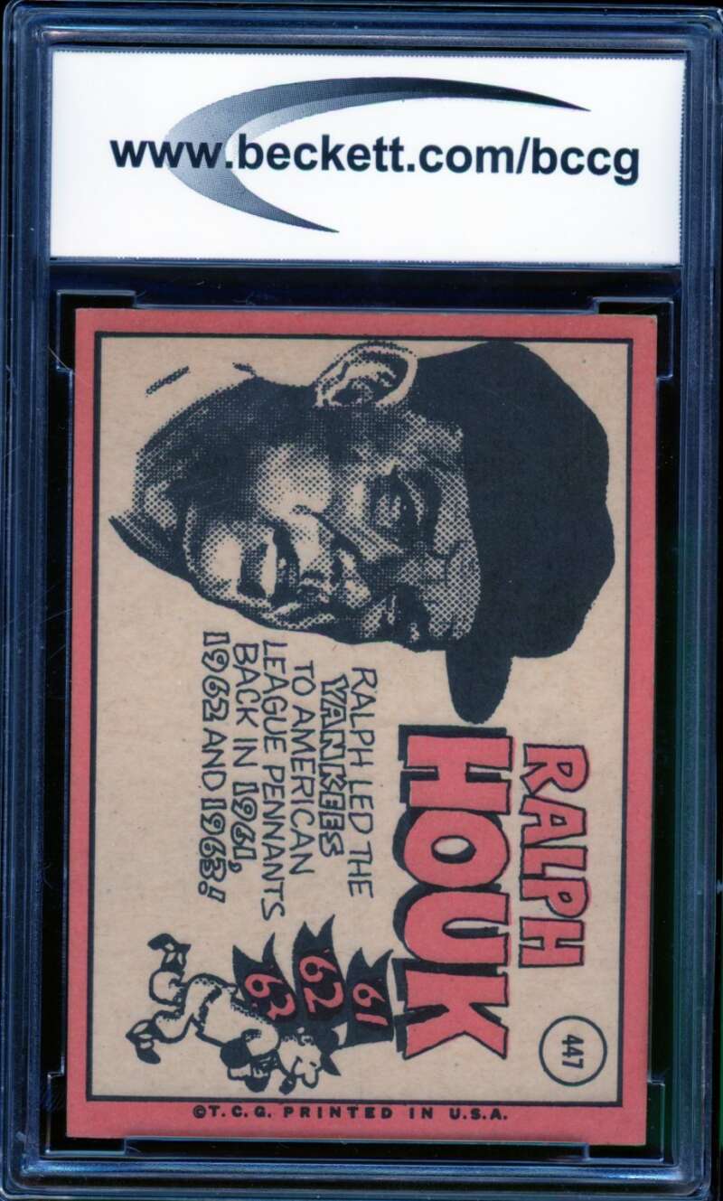Ralph Houk Card 1969 Topps #447A BGS BCCG 8 Image 2