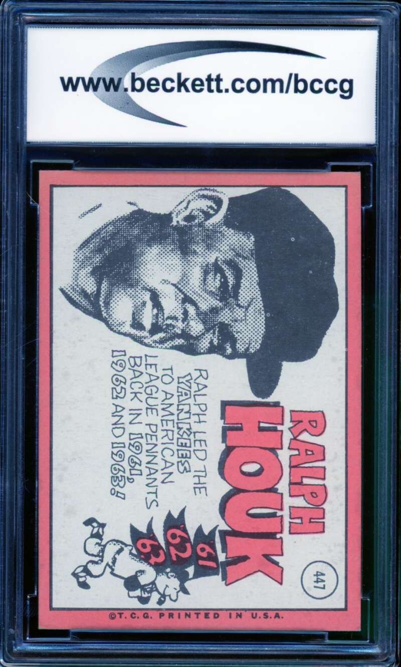 Ralph Houk Card 1969 Topps #447A BGS BCCG 8 Image 2
