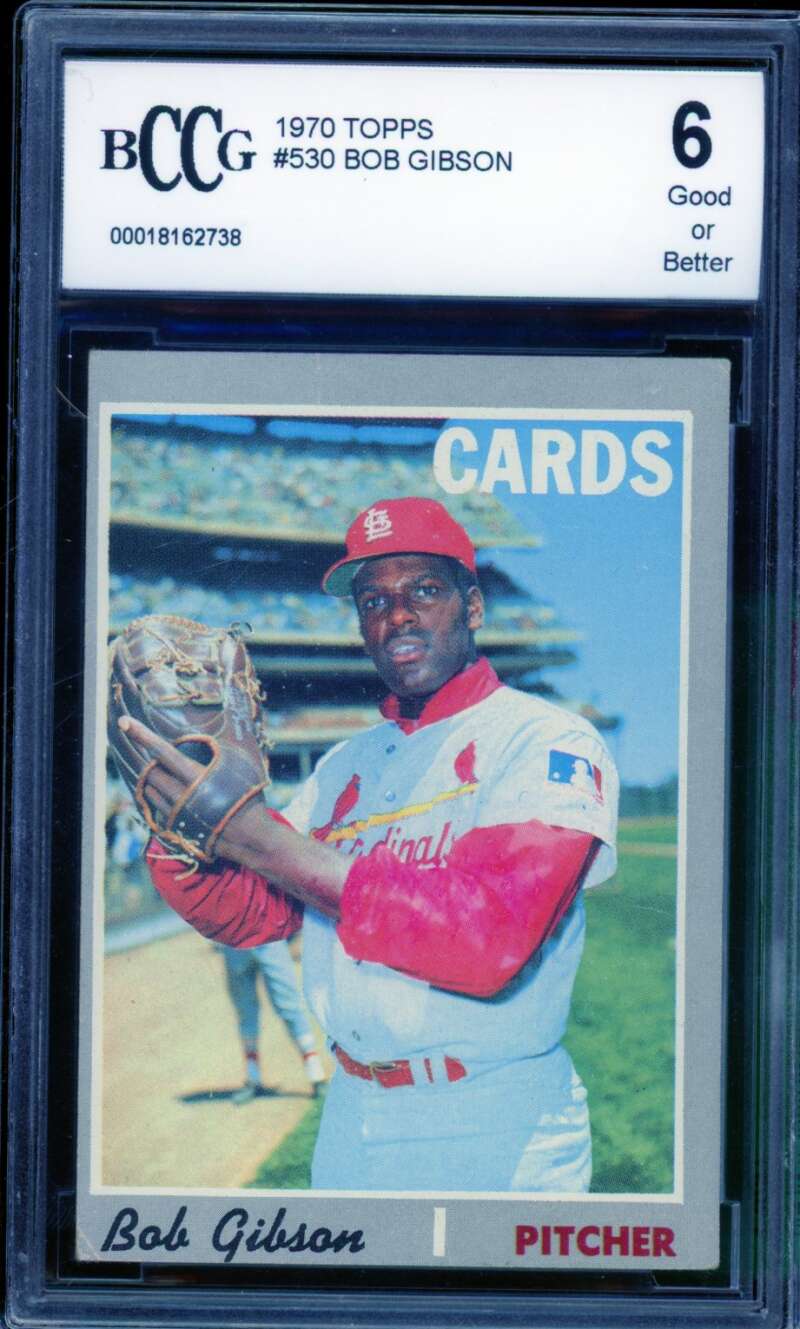 Bob Gibson Card 1970 Topps #530 BGS BCCG 6 Image 1