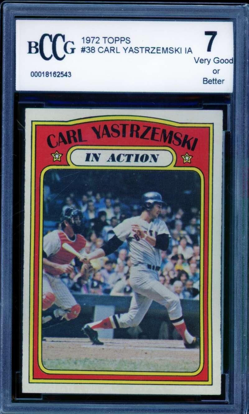 Carl Yastrzemski Card 1972 Topps #38 BGS BCCG 7 Image 1