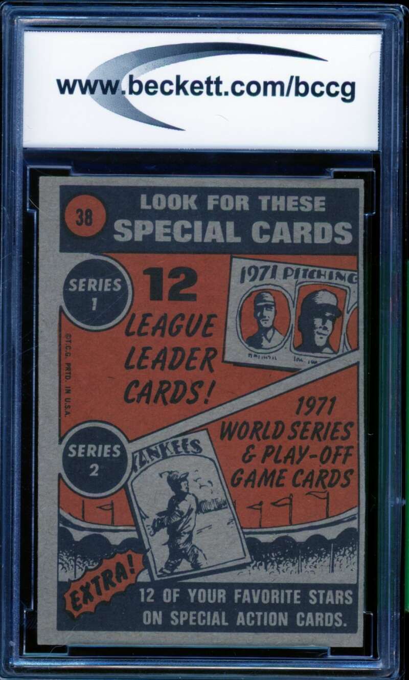 Carl Yastrzemski Card 1972 Topps #38 BGS BCCG 7 Image 2