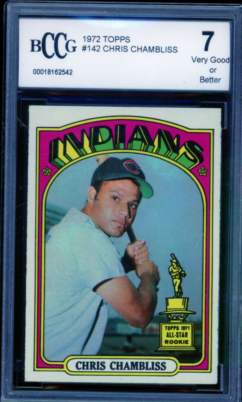 Chris Chambliss Card 1972 Topps #142 BGS BCCG 7 Image 1