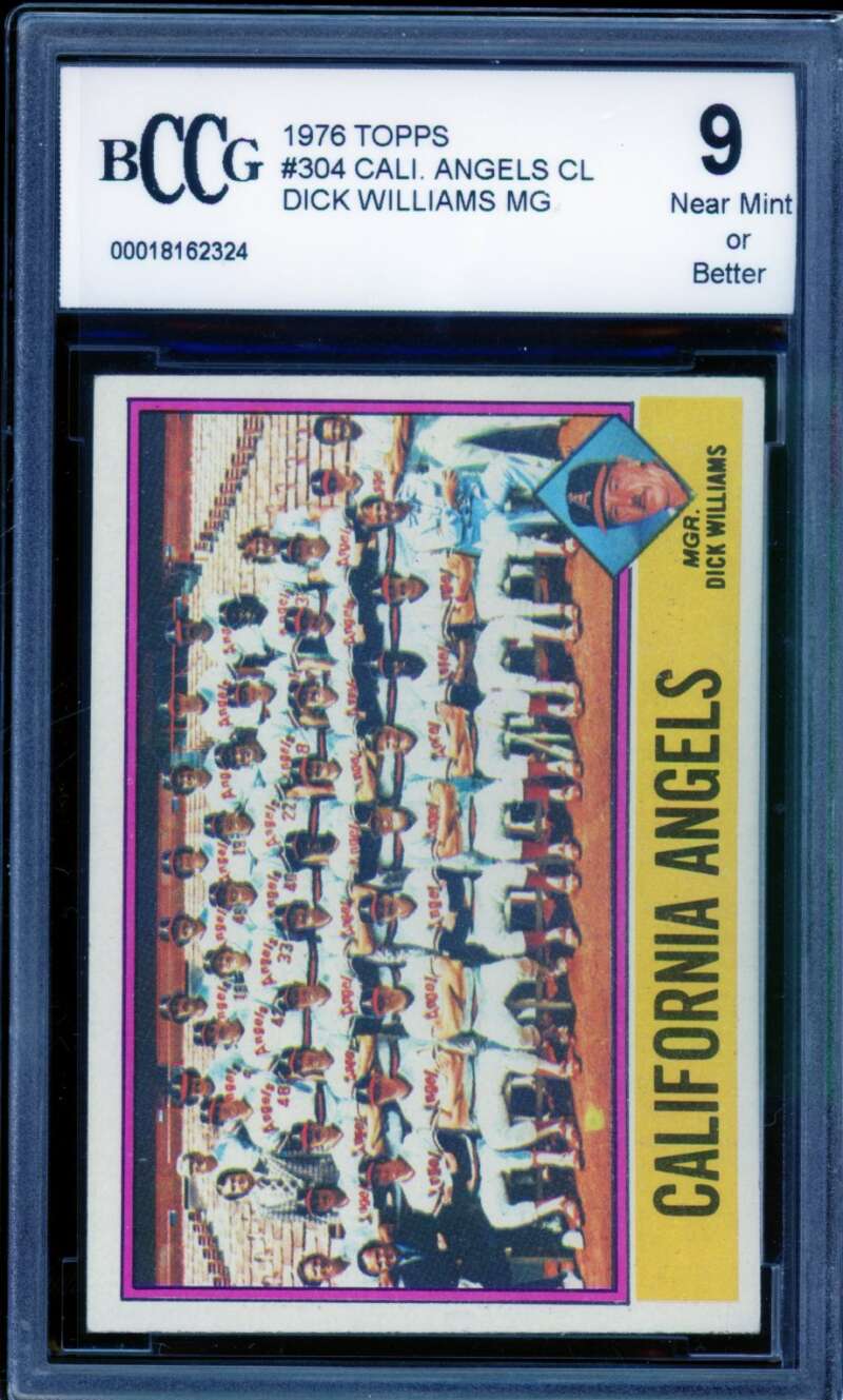 Dick Williams Card 1976 Topps #304 BGS BCCG 9 Image 1