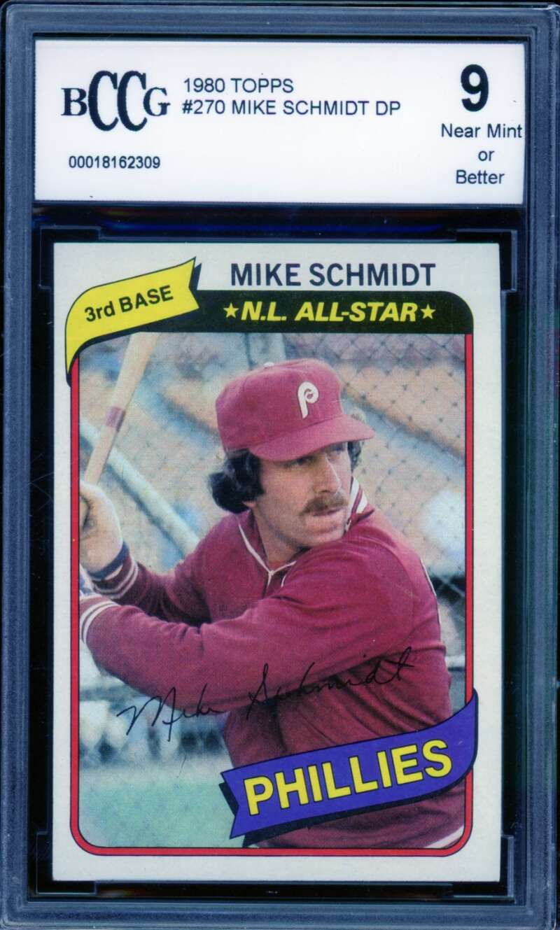 Mike Schmidt Card 1980 Topps #270 BGS BCCG 9 Image 1