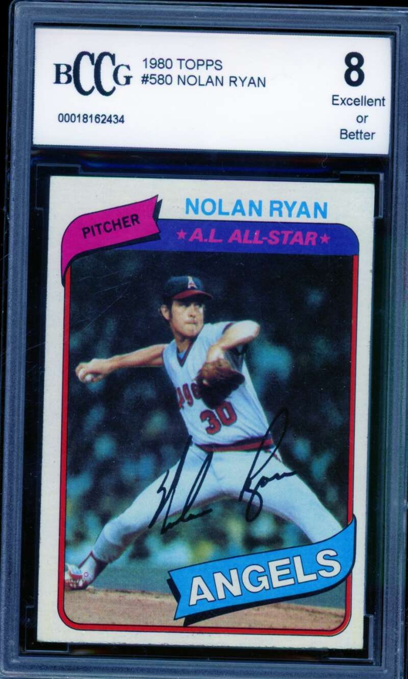 Nolan Ryan Card 1980 Topps #580 BGS BCCG 8 Image 1