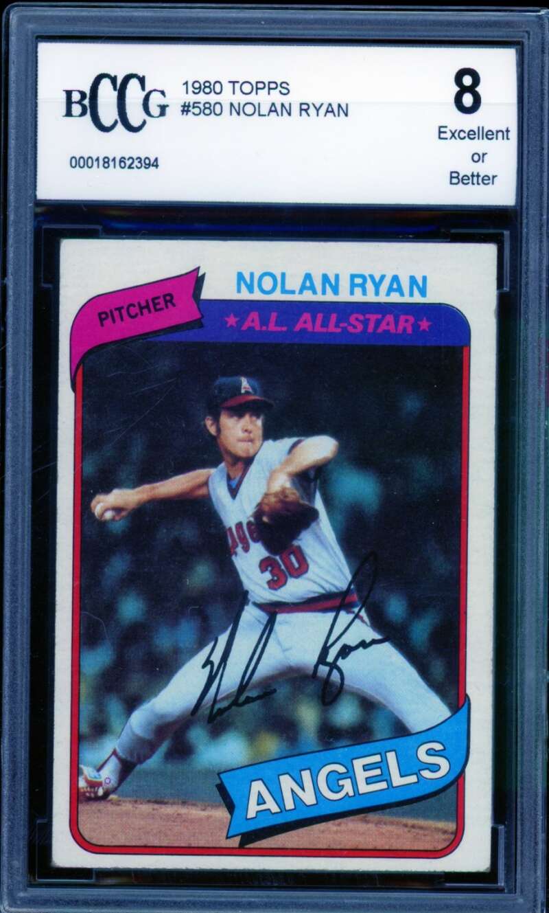 Nolan Ryan Card 1980 Topps #580 BGS BCCG 8 Image 1