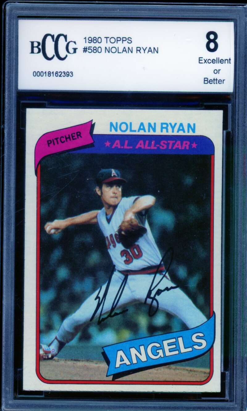 Nolan Ryan Card 1980 Topps #580 BGS BCCG 8 Image 1